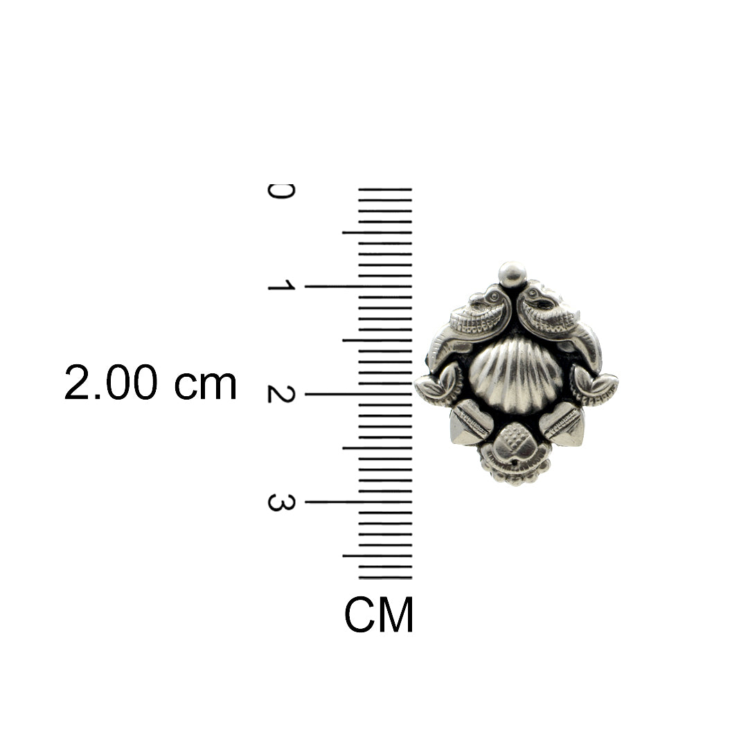 Azita 925 Sterling Silver oxidised Peacock Studs earrings for women and girls| with certificate of authenticity and 925 stamp.