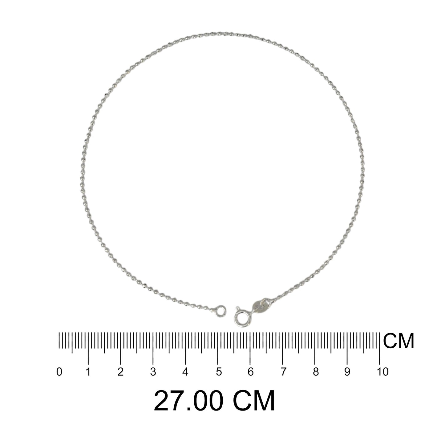 Azita 925 Sterling Silver Ball Chain Sleek Anklet/Payal For Women and Girls with Certificate of Authenticity and 925 Stamp.| Single Anklet |