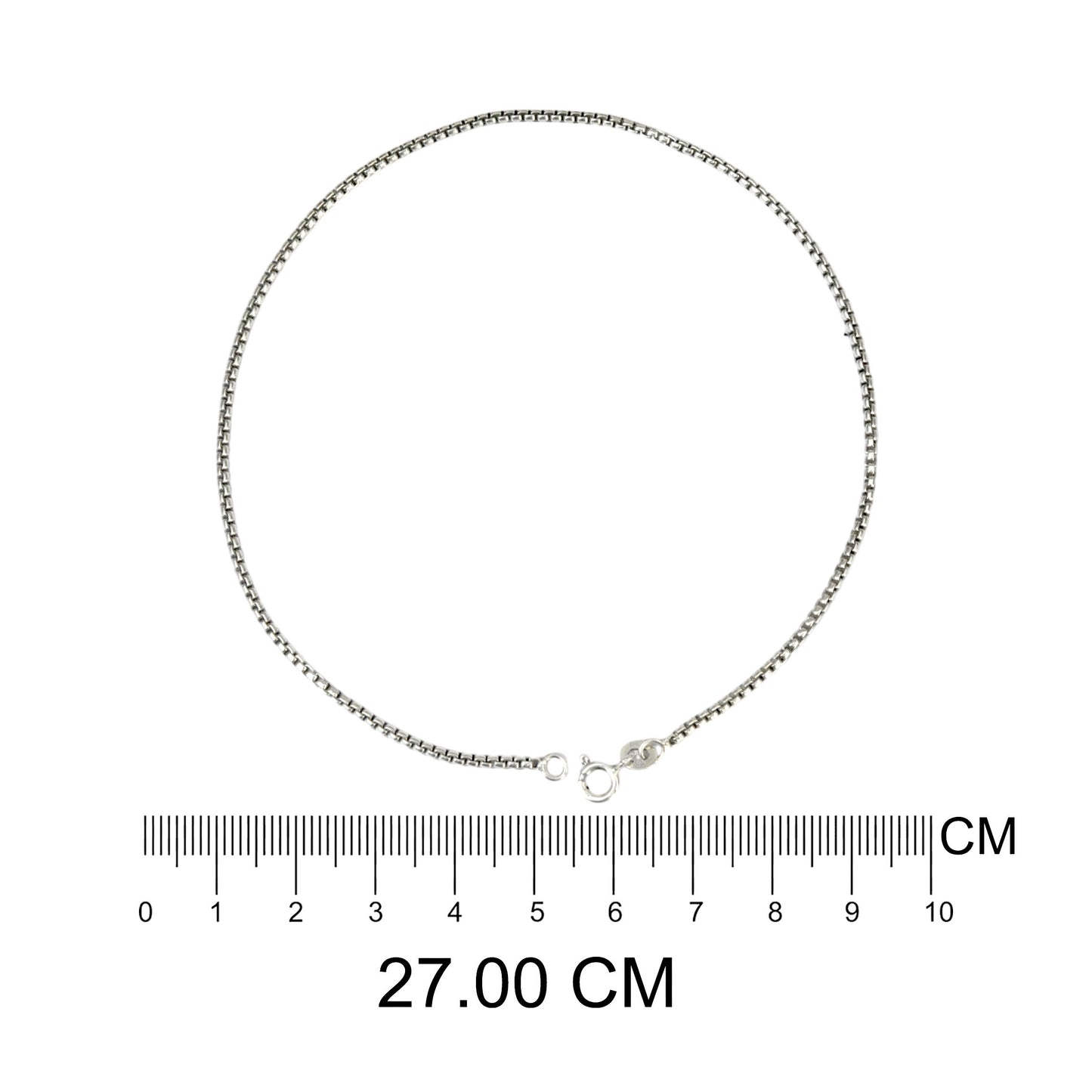 Azita 925 Sterling Silver Box Chain Sleek Anklet/Payal For Women and Girls |Extra Small Box Chain| with Certificate of Authenticity and 925 Stamp.| Single Anklet |