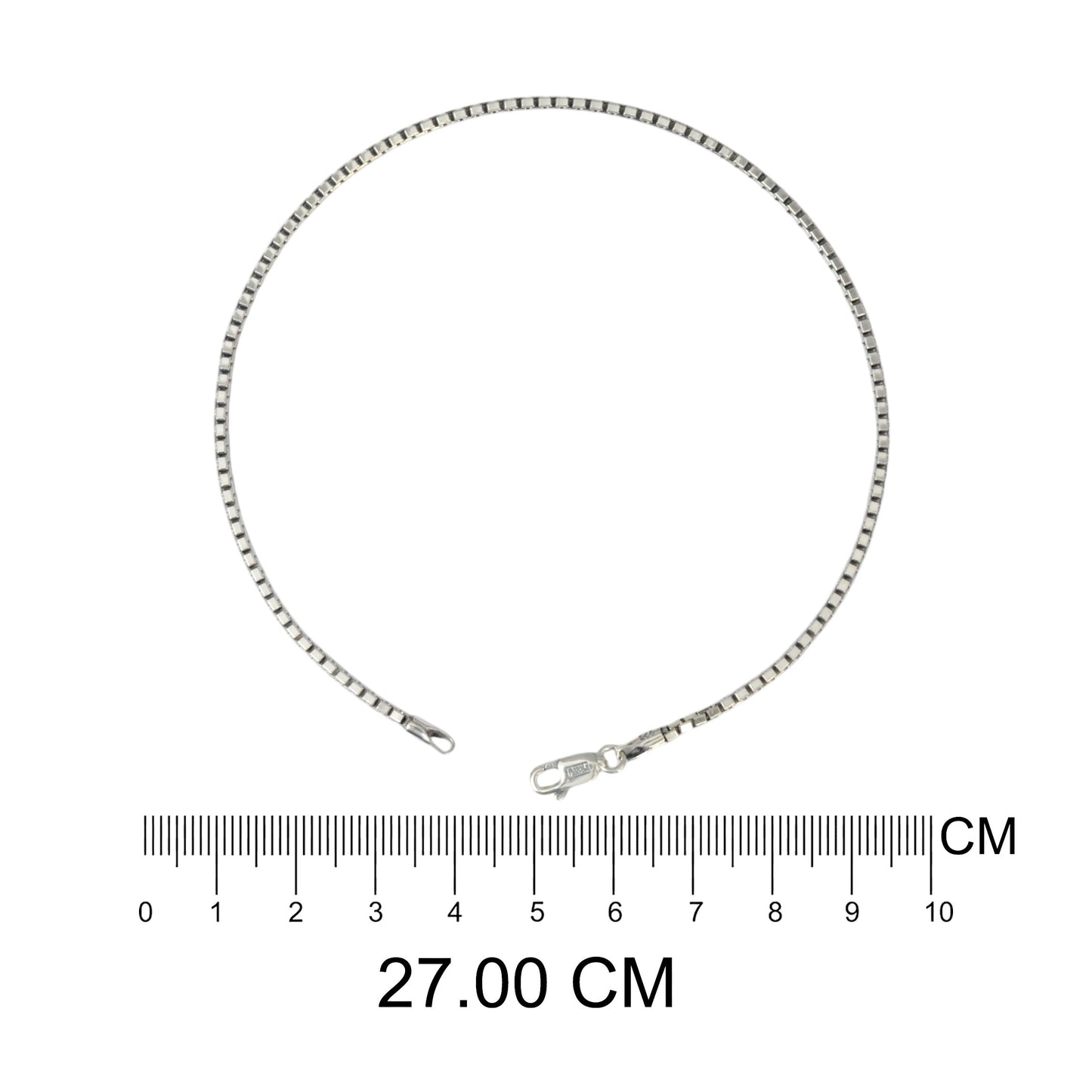 Azita 925 Sterling Silver Box Chain Sleek Anklet/Payal For Women and Girls |Medium Box Chain| with Certificate of Authenticity and 925 Stamp.| Single Anklet |