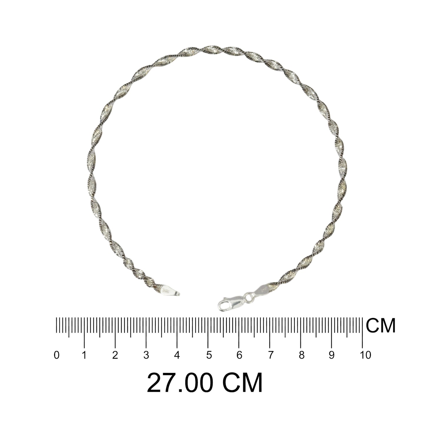 Azita 925 Sterling Silver Rope Chain Sleek Anklet/Payal For Women and Girls with Certificate of Authenticity and 925 Stamp.| Single Anklet |