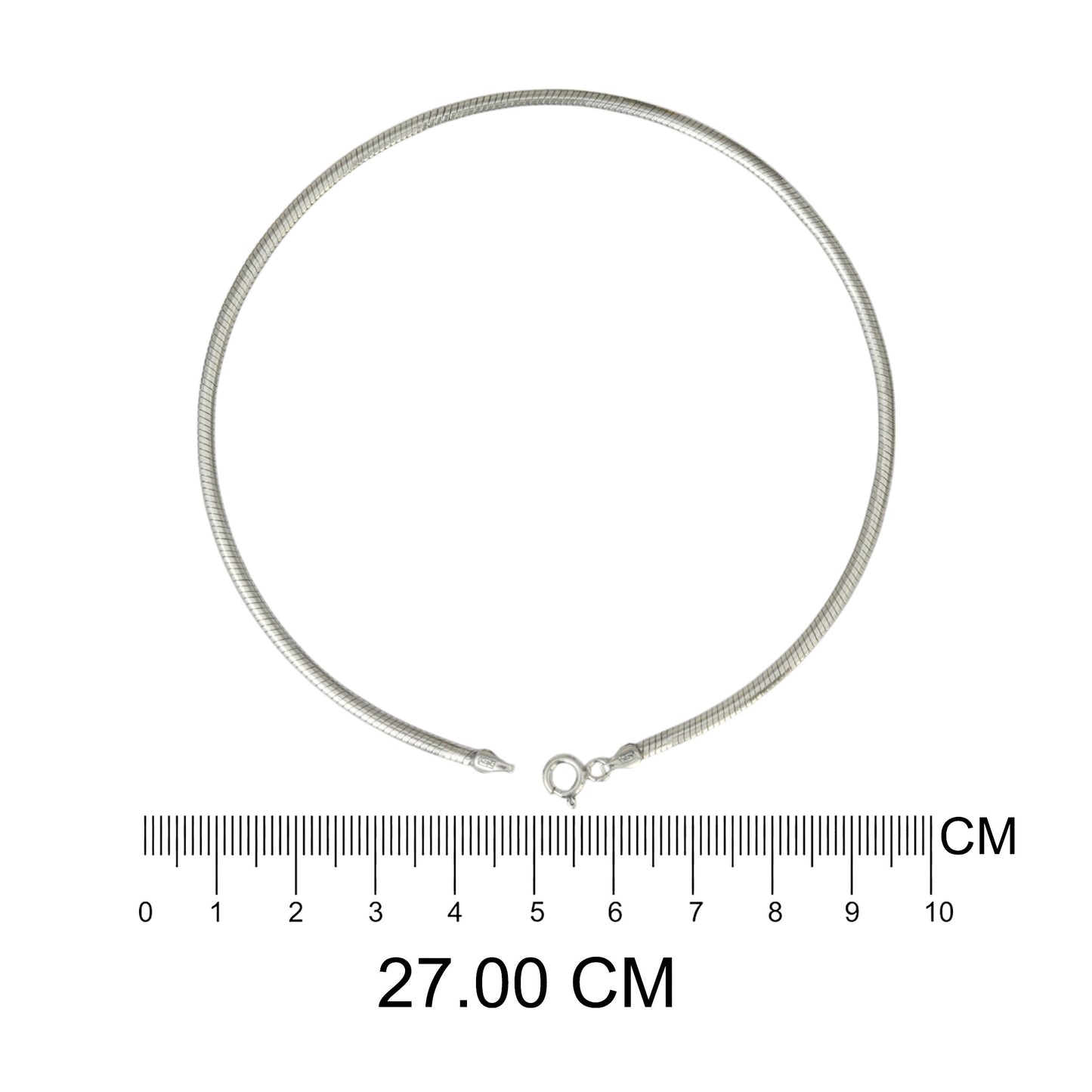 Azita 925 Sterling Silver Flat Snake Chain Sleek Anklet/Payal For Women and Girls with Certificate of Authenticity and 925 Stamp.| Single Anklet |