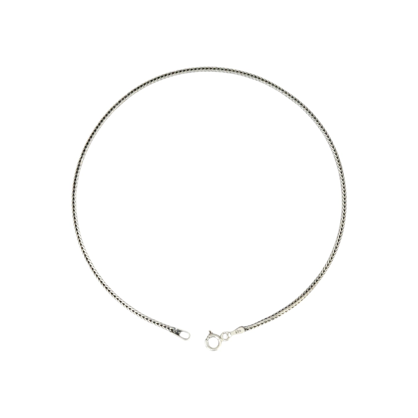 Azita 925 Sterling Silver Foxtail Chain Sleek Anklet/Payal For Women and Girls with Certificate of Authenticity and 925 Stamp.| Single Anklet |
