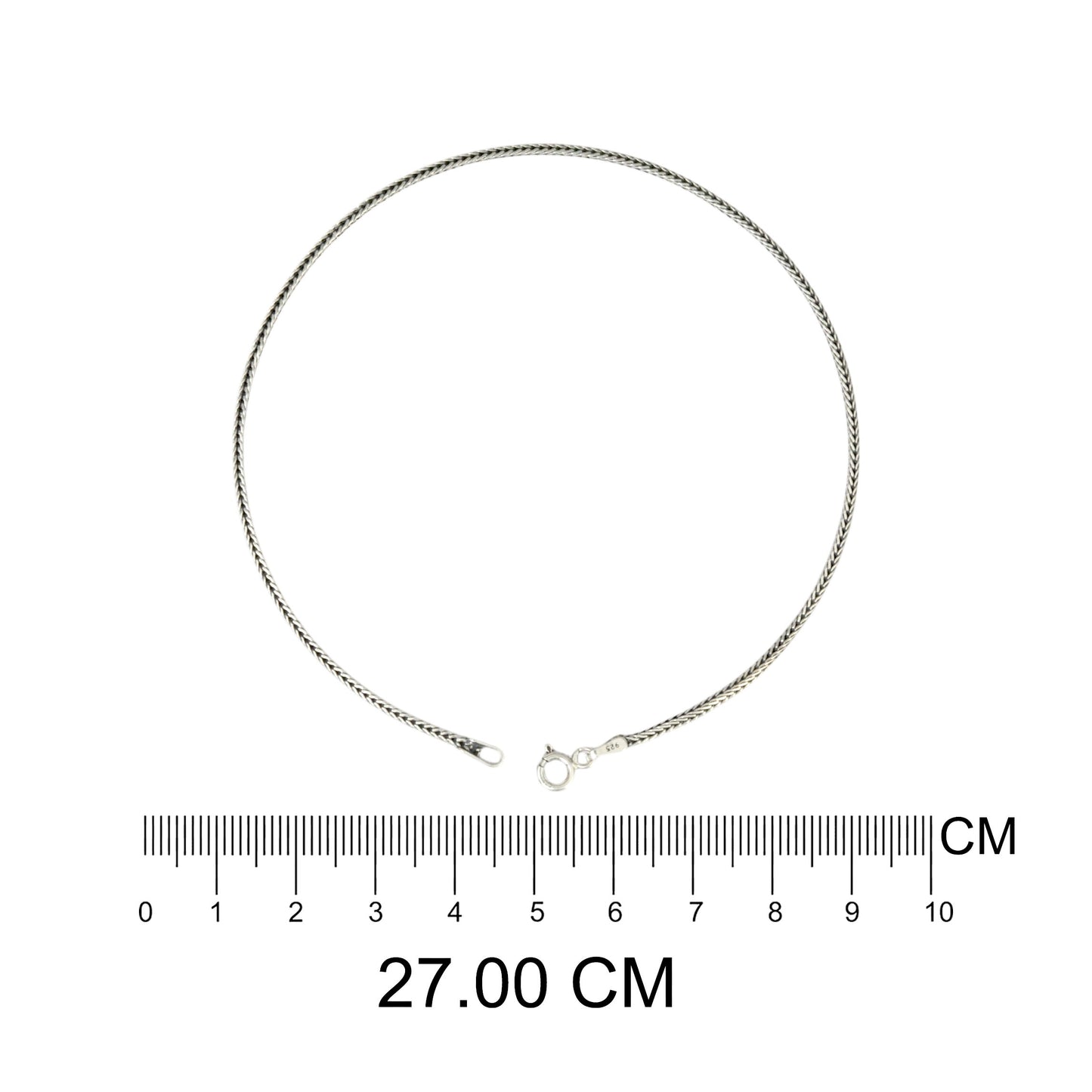 Azita 925 Sterling Silver Foxtail Chain Sleek Anklet/Payal For Women and Girls with Certificate of Authenticity and 925 Stamp.| Single Anklet |