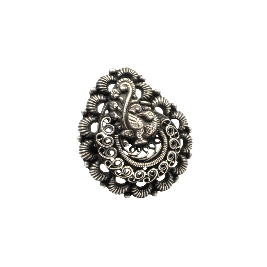 Azita 925 Sterling Silver Antique Peacock Ring for women with Certificate of Authenticity and 925 Hallmarked.