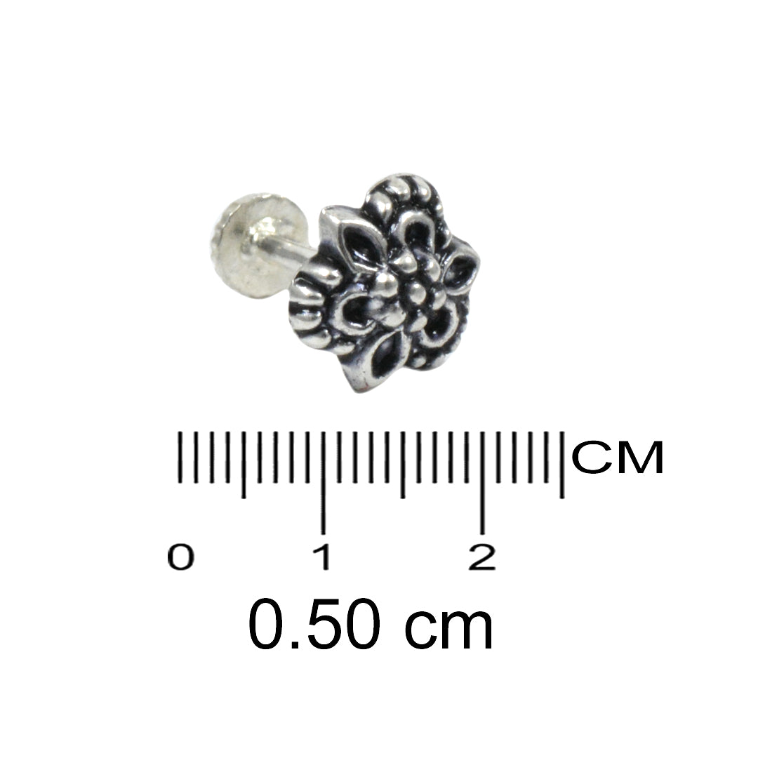 Azita 925 Sterling Silver Women Nose Pin with Certificate of Authenticity and Hallmark. (Bohemian 4)