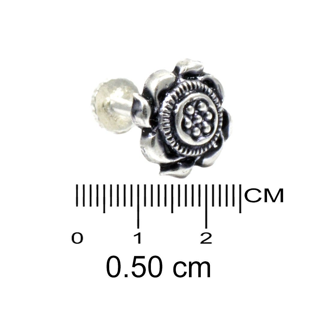 Azita 925 Sterling Silver Women Nose Pin with Certificate of Authenticity and Hallmark. (Bohemian 6)