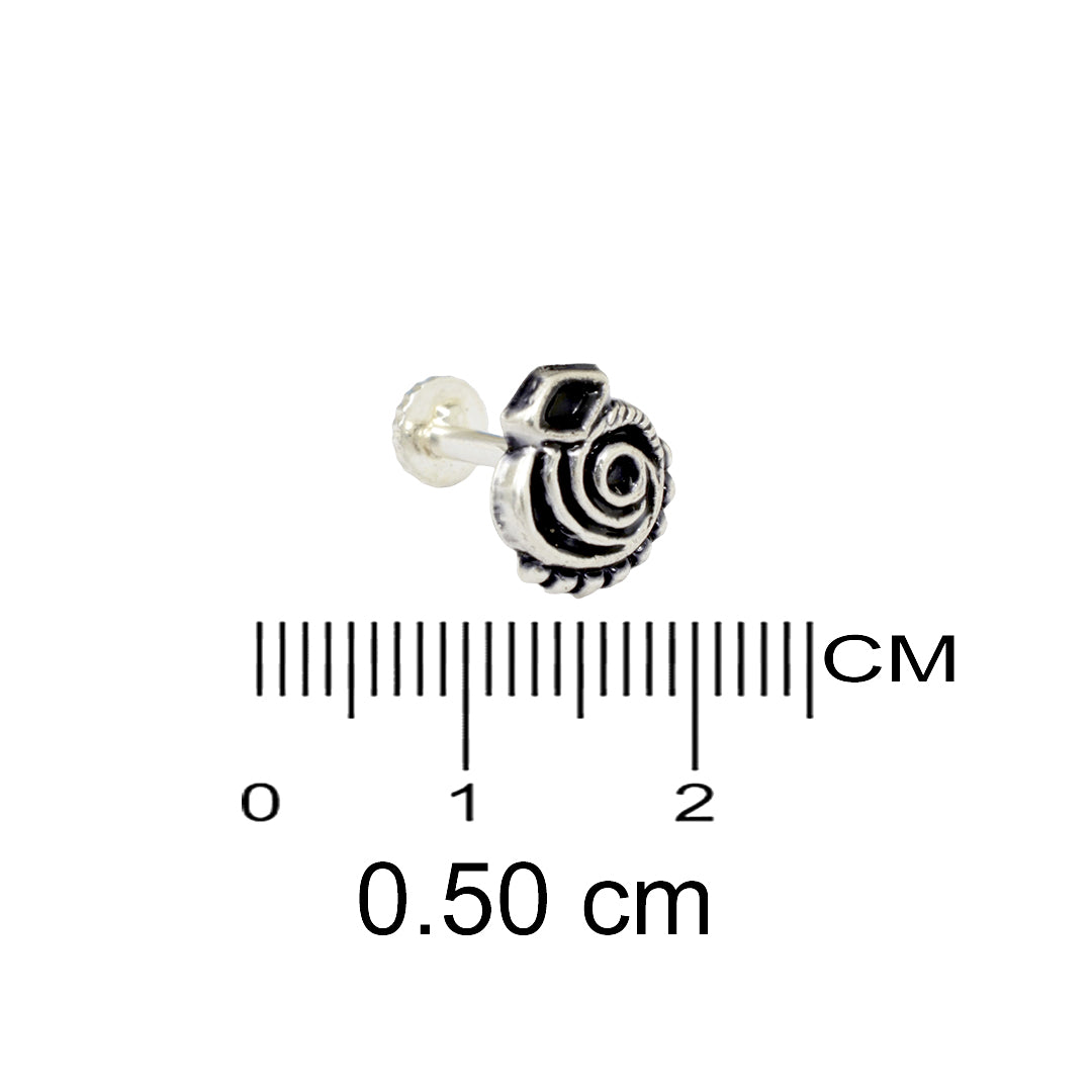 Azita 925 Sterling Silver Women Nose Pin with Certificate of Authenticity and Hallmark. (Bohemian 8)