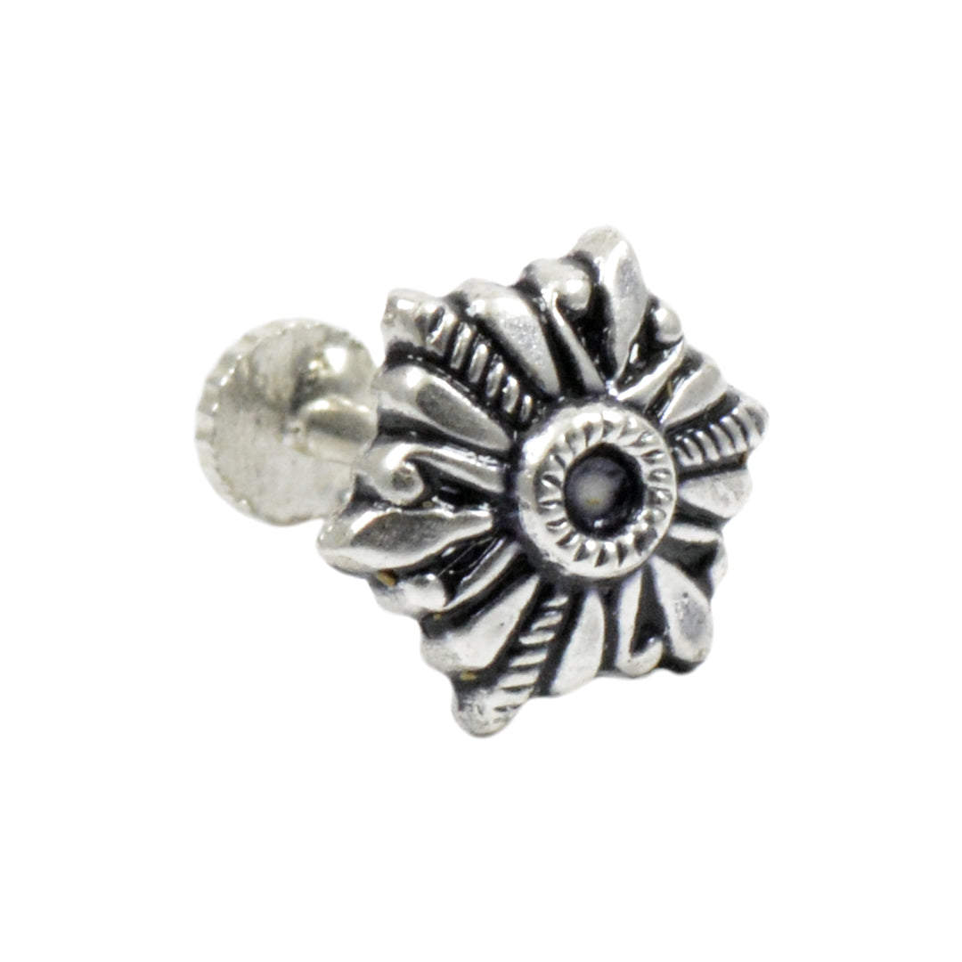Azita 925 Sterling Silver Women Nose Pin with Certificate of Authenticity and Hallmark. (Bohemian 10)
