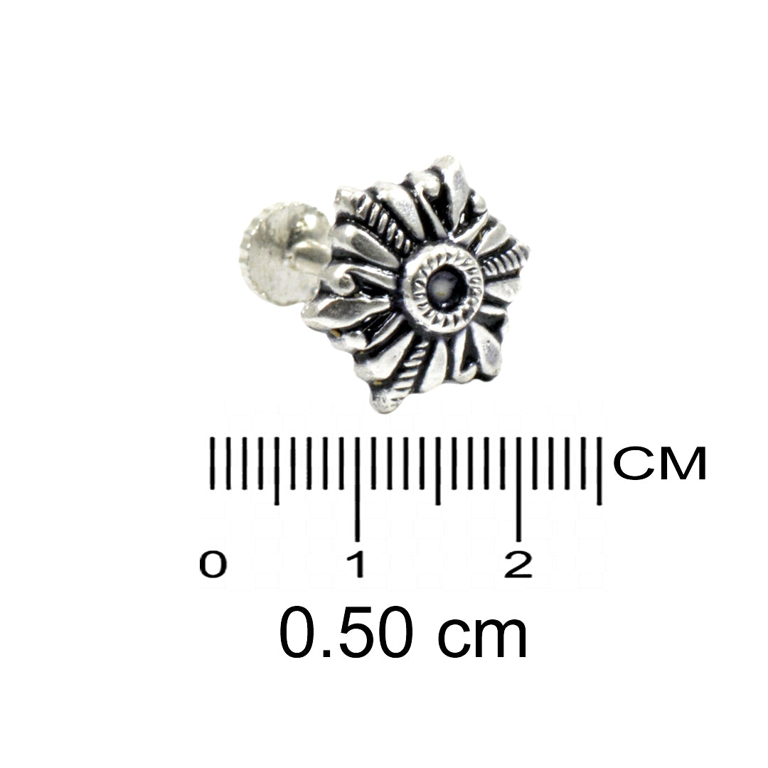 Azita 925 Sterling Silver Women Nose Pin with Certificate of Authenticity and Hallmark. (Bohemian 10)