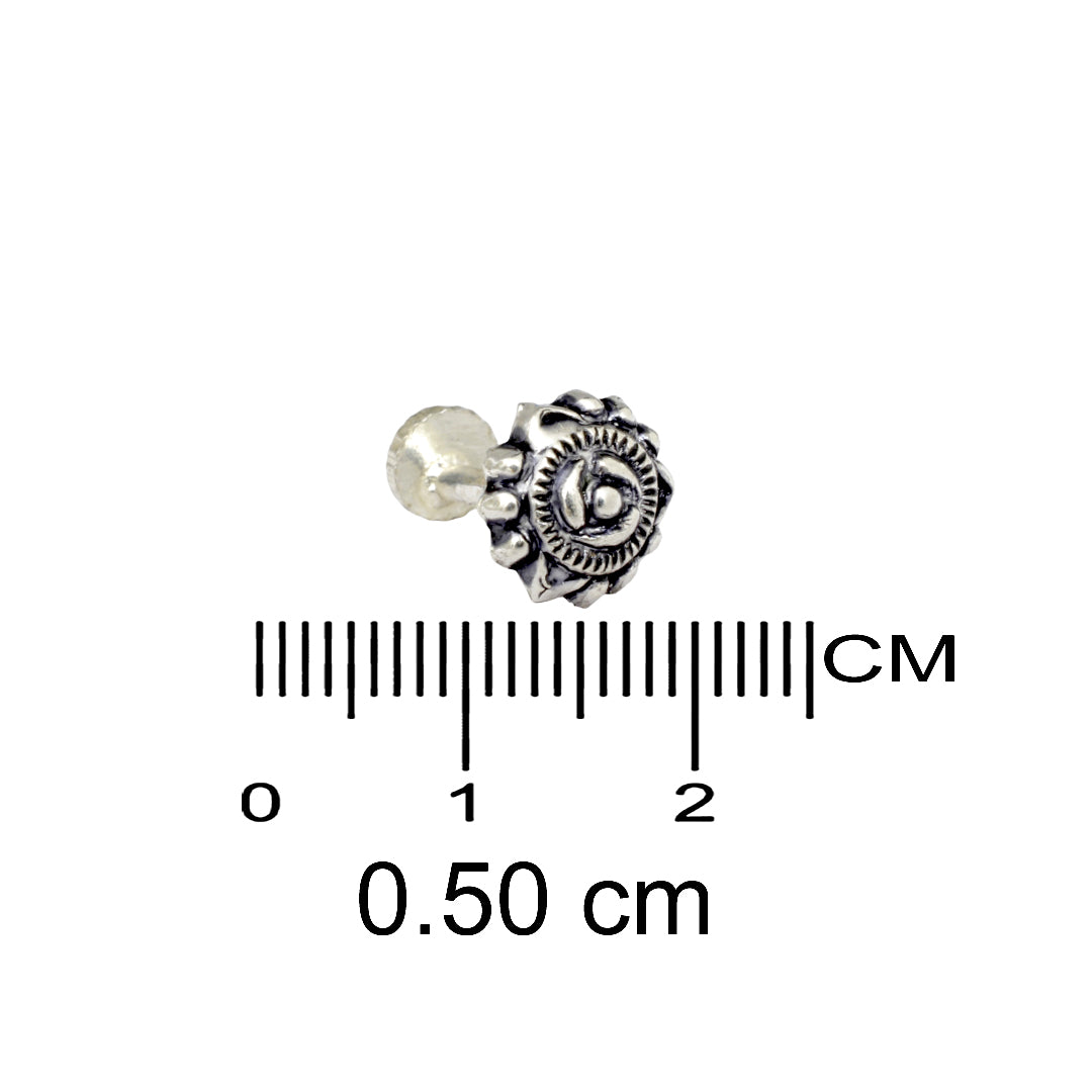 Azita 925 Sterling Silver Women Nose Pin with Certificate of Authenticity and Hallmark. (Bohemian 12)