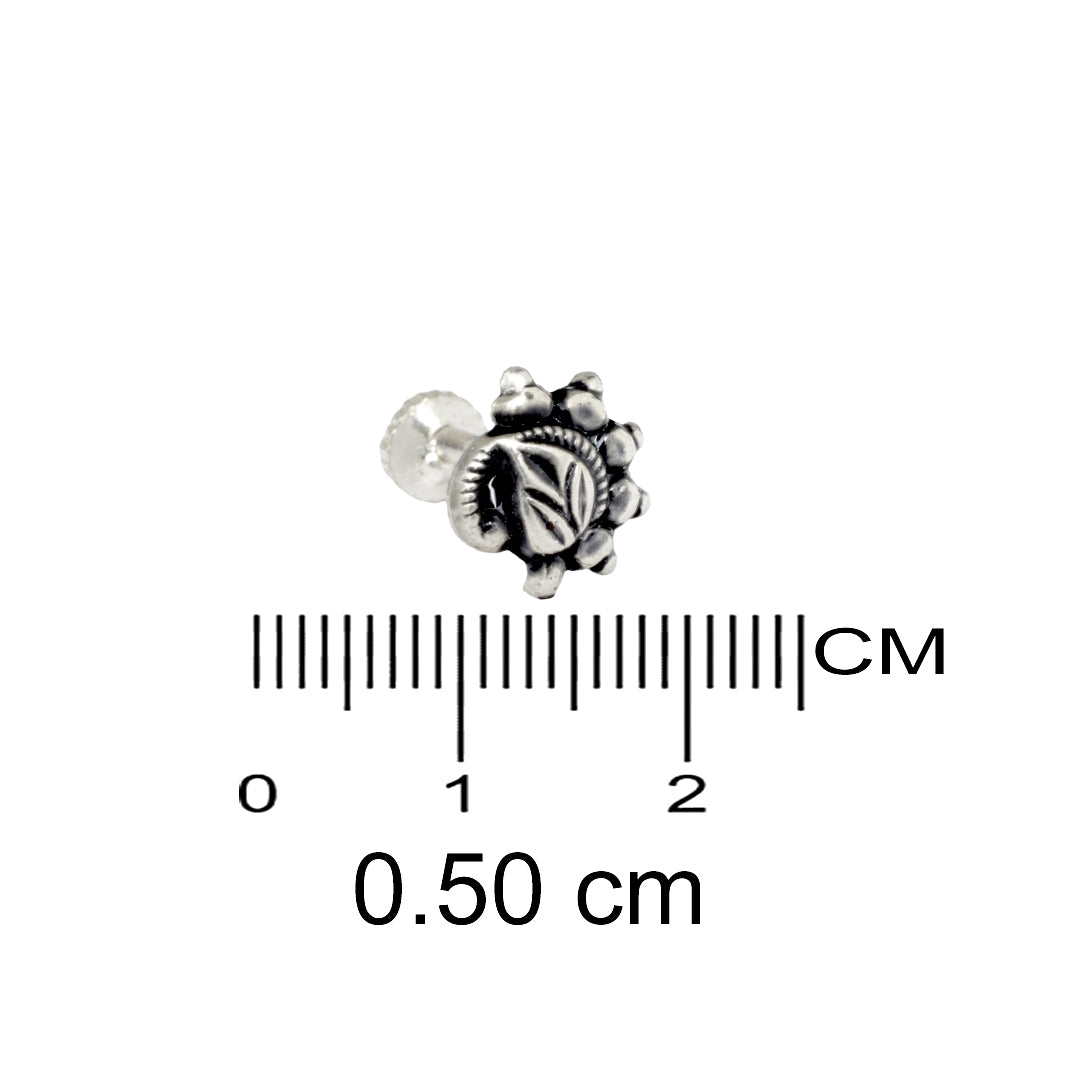 Azita 925 Sterling Silver Women Nose Pin with Certificate of Authenticity and Hallmark. (Bohemian 16)