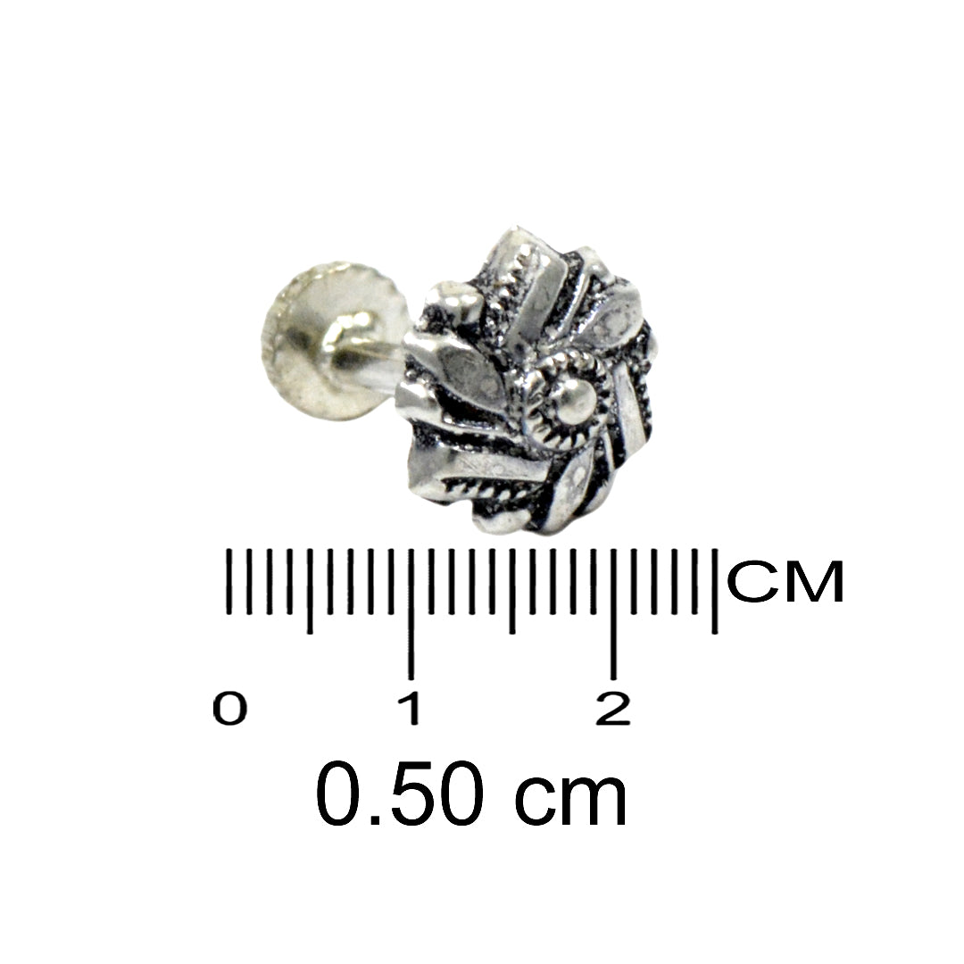 Azita 925 Sterling Silver Women Nose Pin with Certificate of Authenticity and Hallmark. (Bohemian 18)