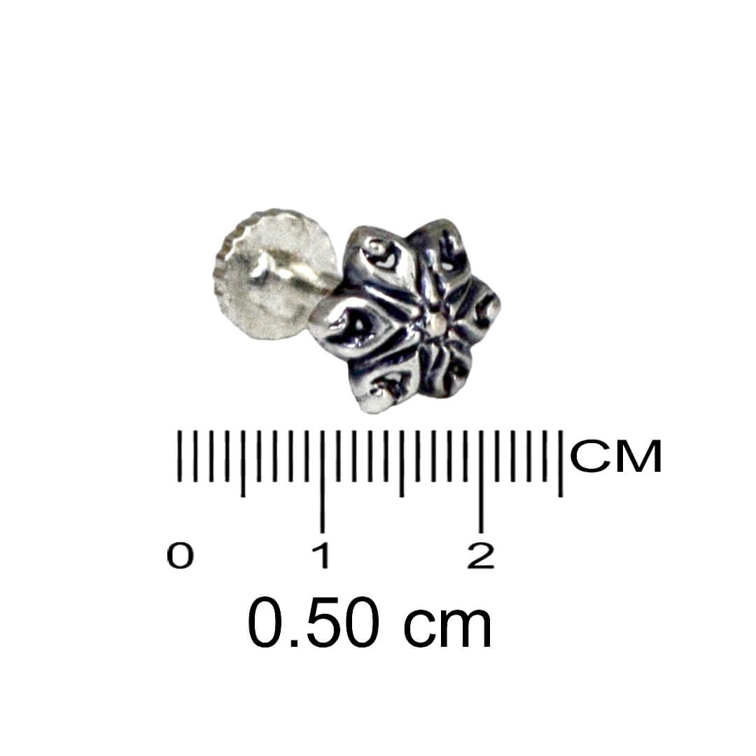 Azita 925 Sterling Silver Women Nose Pin with Certificate of Authenticity and Hallmark. (Bohemian 27)