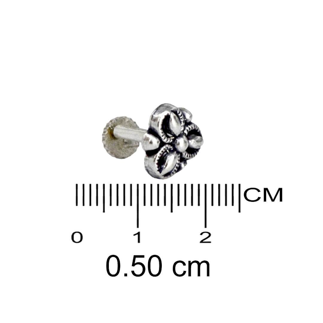 Azita 925 Sterling Silver Women Nose Pin with Certificate of Authenticity and Hallmark. (Bohemian 35)