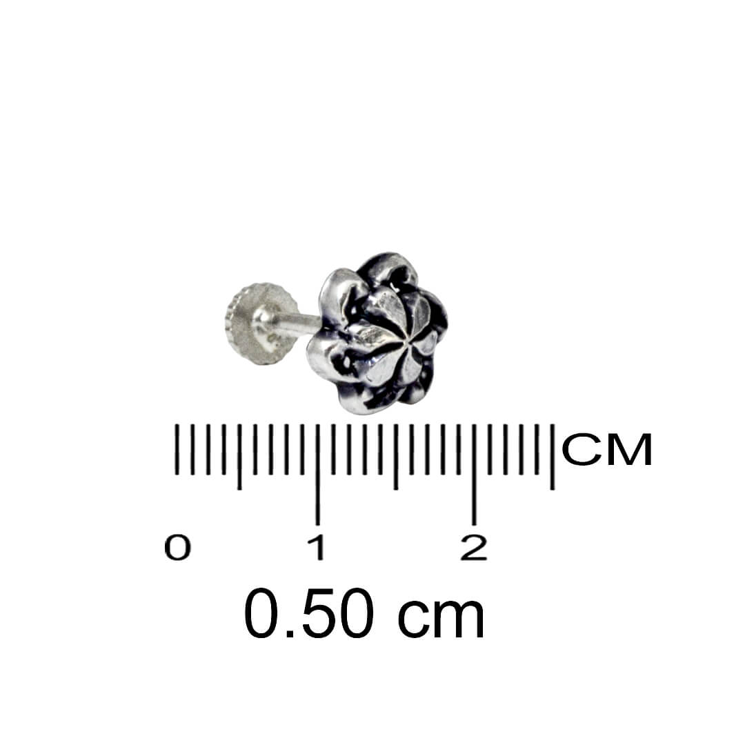 Azita 925 Sterling Silver Women Nose Pin with Certificate of Authenticity and Hallmark. (Bohemian 37)