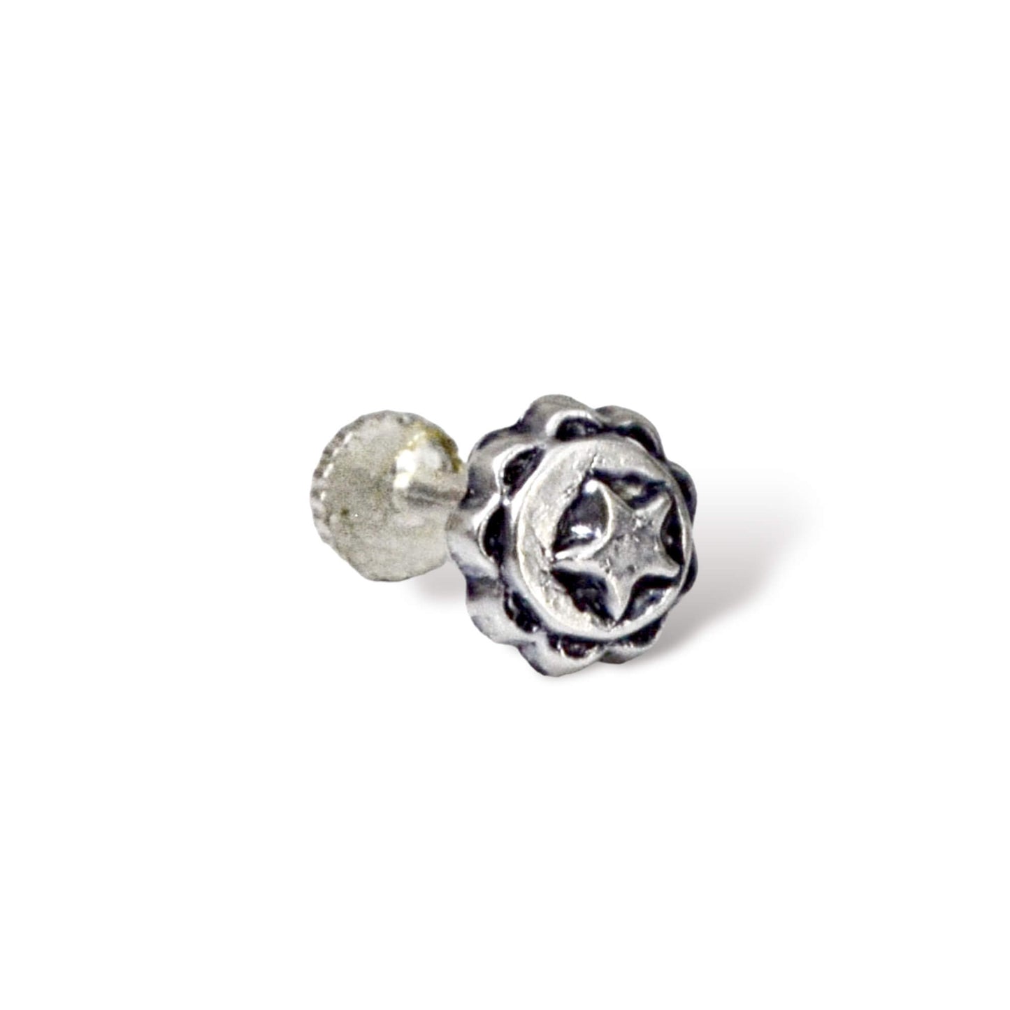 Azita 925 Sterling Silver Women Nose Pin with Certificate of Authenticity and Hallmark. (Bohemian 39)