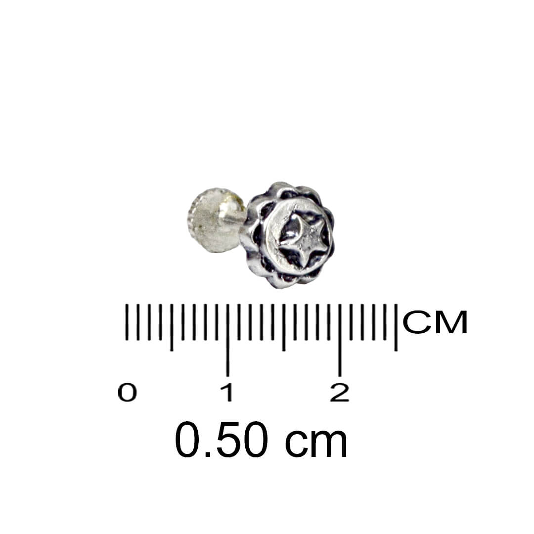 Azita 925 Sterling Silver Women Nose Pin with Certificate of Authenticity and Hallmark. (Bohemian 39)