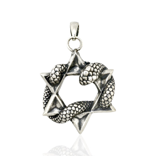 Azita 925 Sterling Silver Fusion "Snake on a Star" Pendant for Men and Women| Without Chain| With Certificate of Authenticity and 925 Stamp