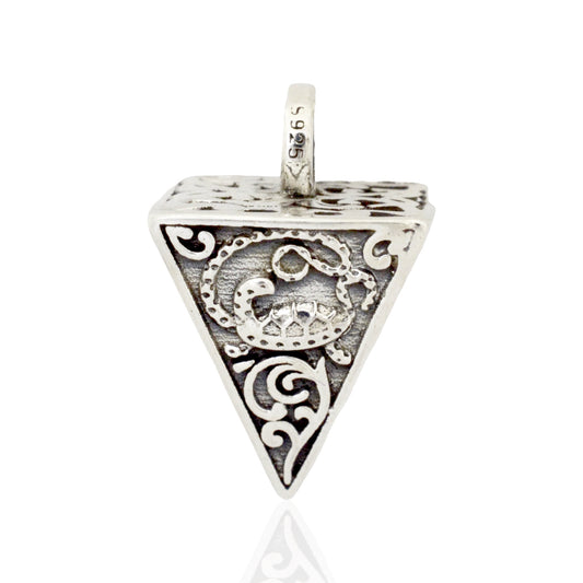Azita 925 Sterling Silver Fusion Chinese Triangle Pendant for Men and Women | Without Chain| With Certificate of Authenticity and 925 Stamp