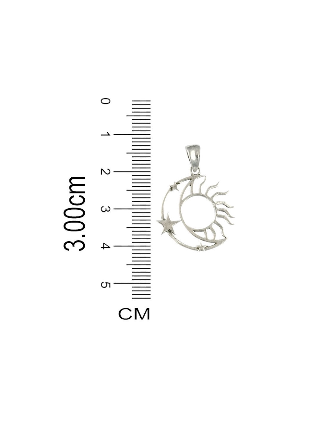 Azita 925 Sterling Silver Sun, Moon and Star Pendant for Men, Women and Kids without chain with Certificate of Authenticity and BIS Hallmark