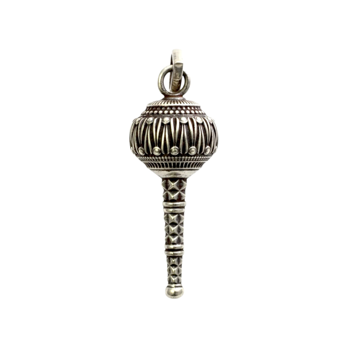 Azita 925 Sterling Silver Hanuman Gada Pendant for Men and Women Without Chain with Certificate of Authenticity and BIS Hallmark