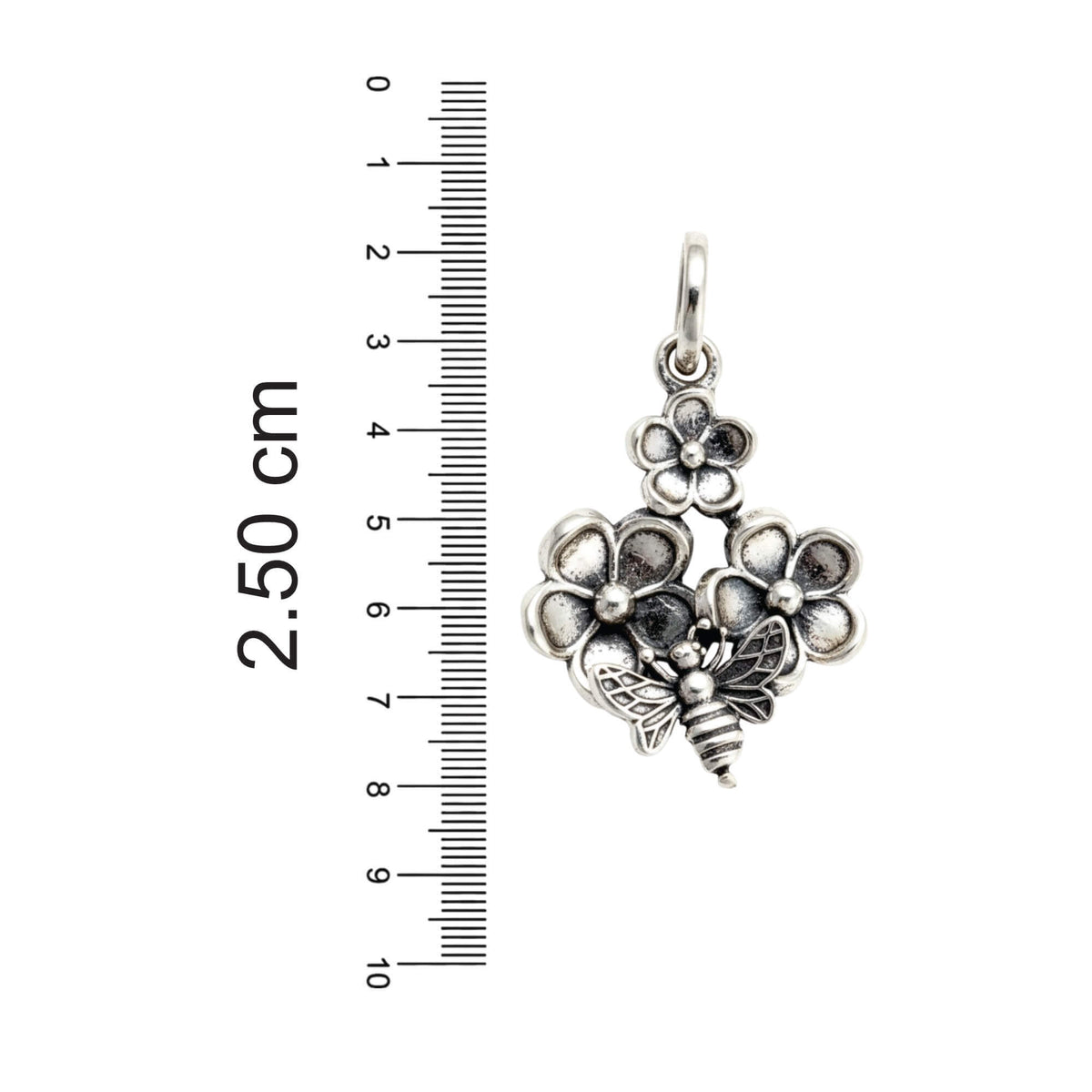 Azita 925 Sterling Silver Flower with bee Pendant for Women and Girls Without Chain with Certificate of Authenticity and BIS Hallmark