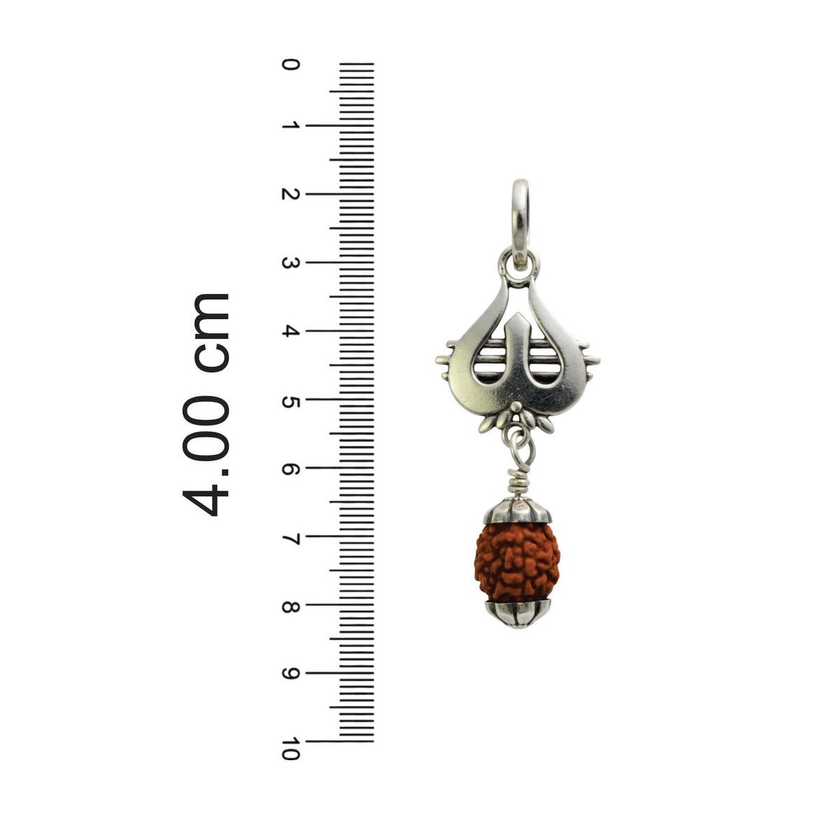 Azita 925 Sterling Silver Trishul With Brown Rudraksha Pendant for Men and Women Without Chain with Certificate of Authenticity and BIS Hallmark