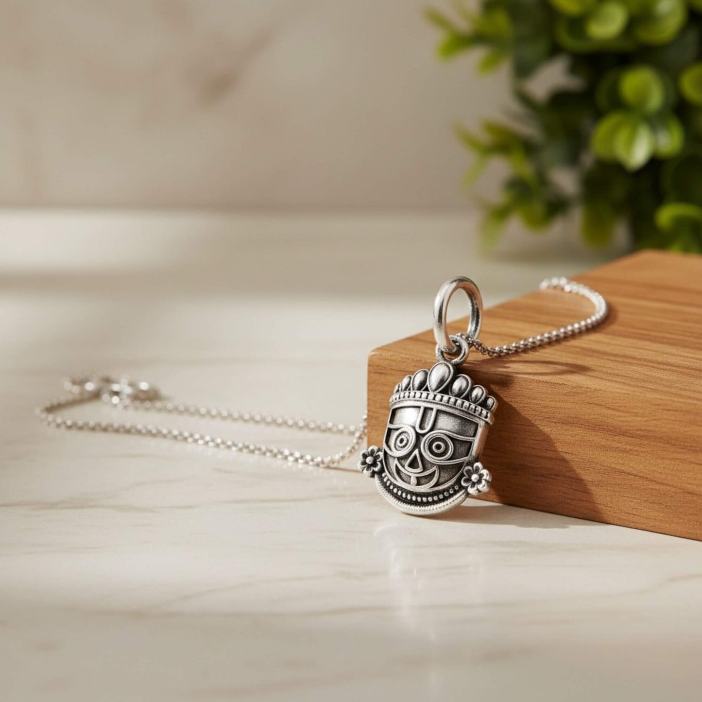 Azita 925 Sterling Silver God Krishna Pendant for Men and Women | Jagannath Ji | Without Chain with Certificate of Authenticity and BIS Hallmark.