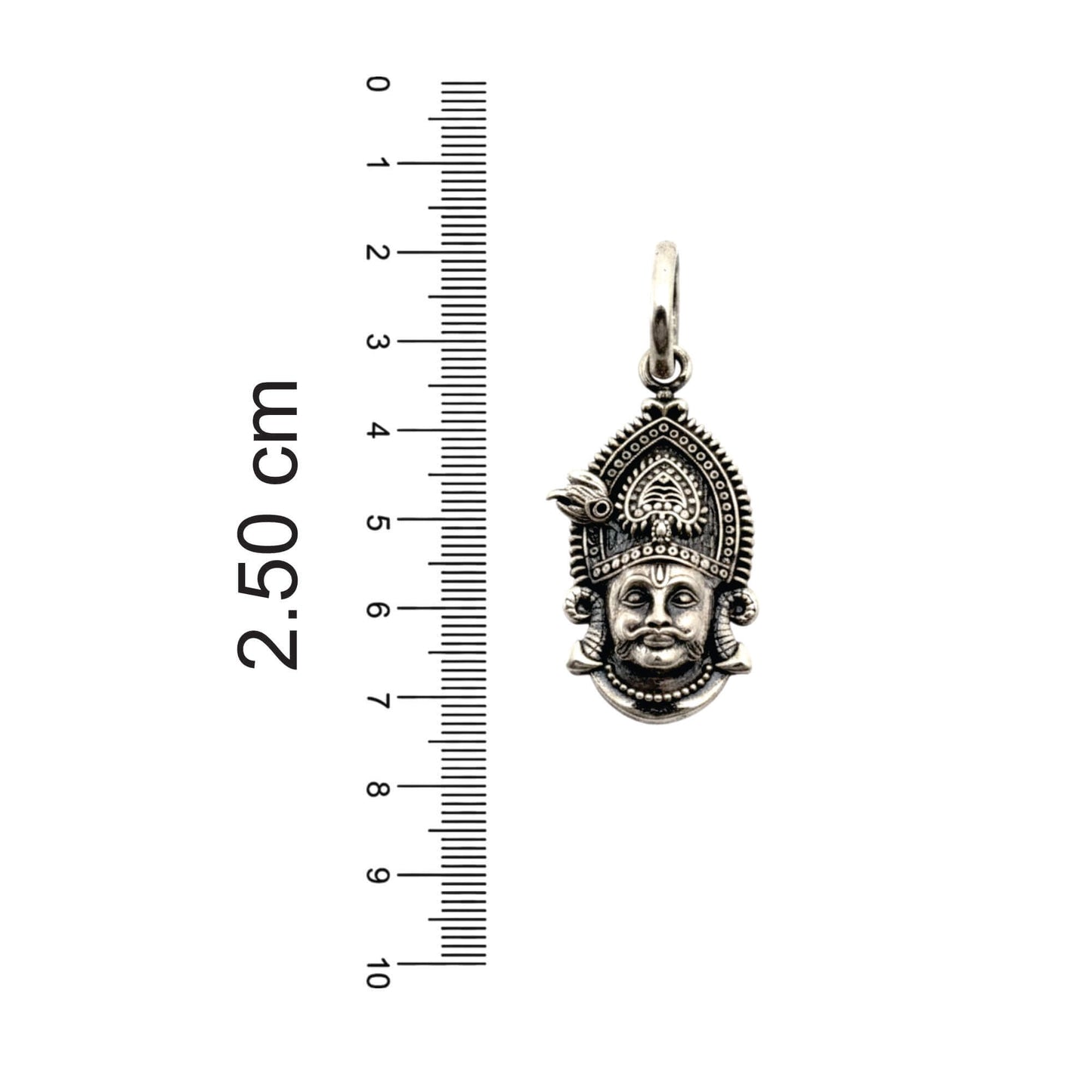 Azita 925 Sterling Silver God Khatu Shyam Ji Pendant for Men and Women Without Chain with Certificate of Authenticity and BIS Hallmark.