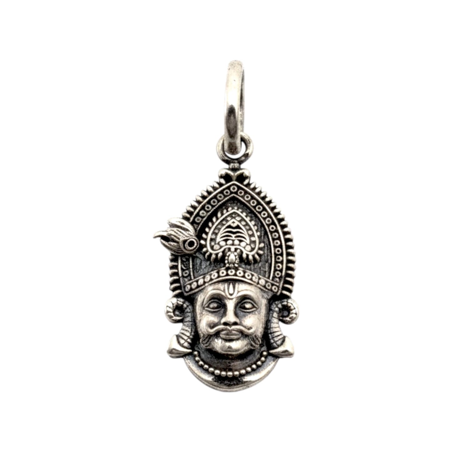 Azita 925 Sterling Silver God Khatu Shyam Ji Pendant for Men and Women Without Chain with Certificate of Authenticity and BIS Hallmark.