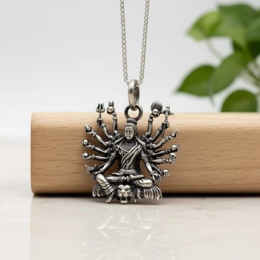 Azita 925 Sterling Silver God Shiv Pendant for Men and Women Without Chain with Certificate of Authenticity and BIS Hallmark.