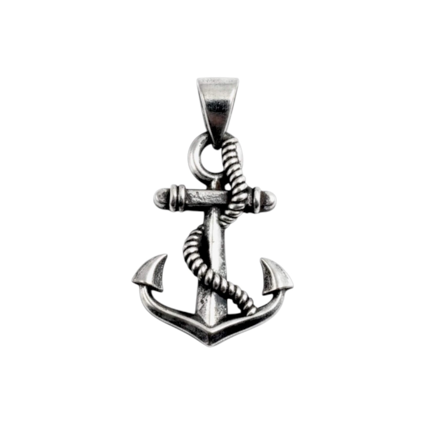 Azita 925 Sterling Silver Anchor Pendant for Men and Women Without Chain with Certificate of Authenticity and BIS Hallmark.