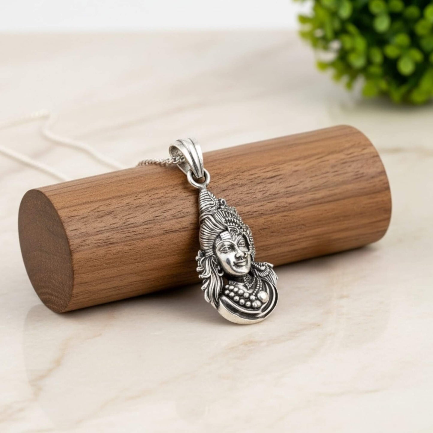 Azita 925 Sterling Silver God Ardhanarishvara Pendant for Men and Women Without Chain with Certificate of Authenticity and BIS Hallmark.