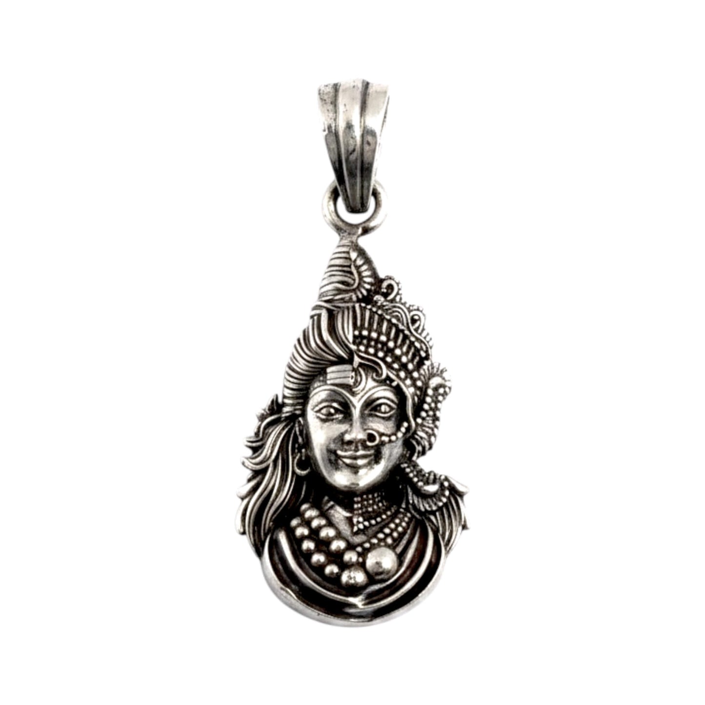 Azita 925 Sterling Silver God Ardhanarishvara Pendant for Men and Women Without Chain with Certificate of Authenticity and BIS Hallmark.