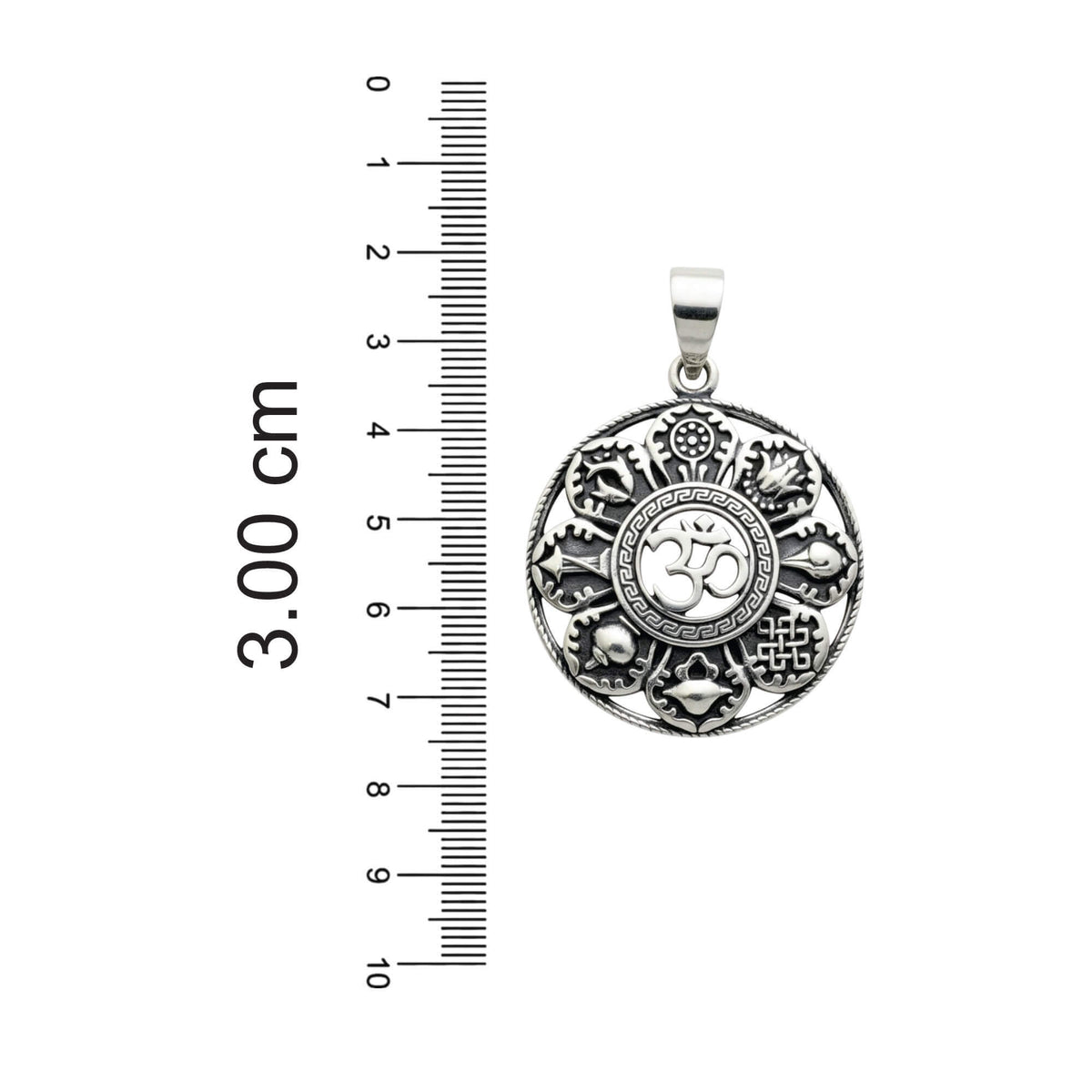 Azita 925 Sterling Silver Om Tatva Pendant for Men and Women Without Chain with Certificate of Authenticity and BIS Hallmark.