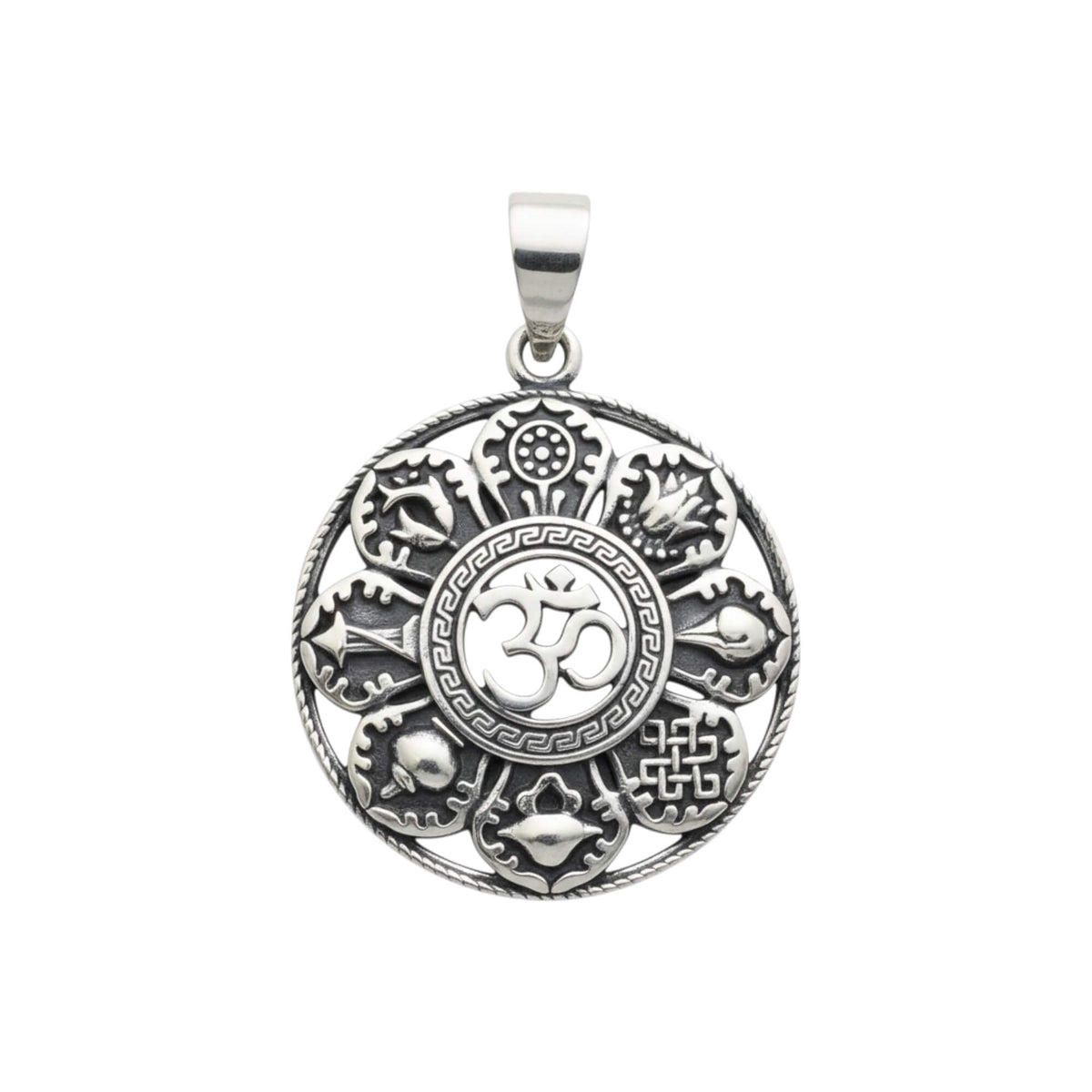 Azita 925 Sterling Silver Om Tatva Pendant for Men and Women Without Chain with Certificate of Authenticity and BIS Hallmark.