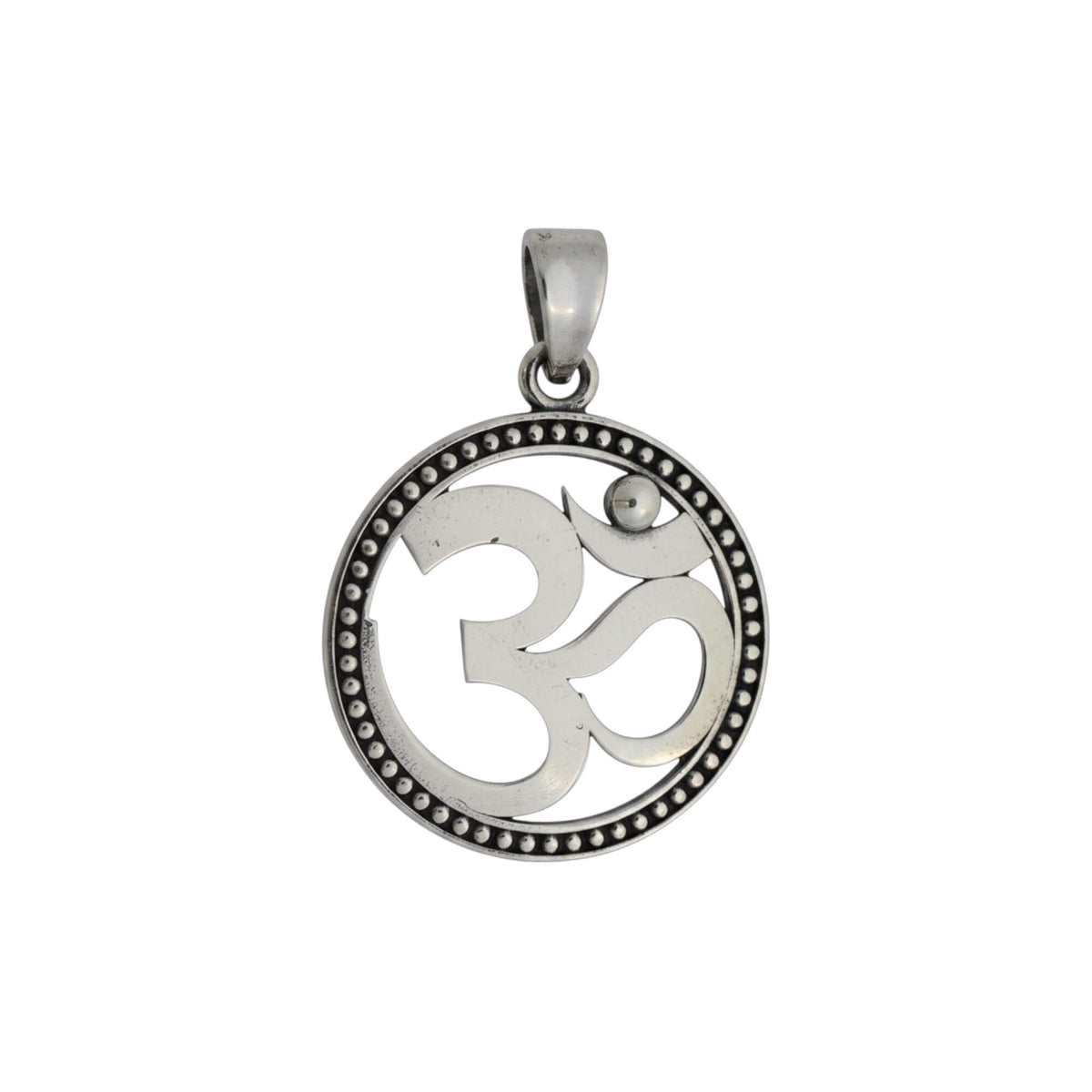 Azita 925 Sterling Silver Om Pendant for Men and Women Without Chain with Certificate of Authenticity and BIS Hallmark