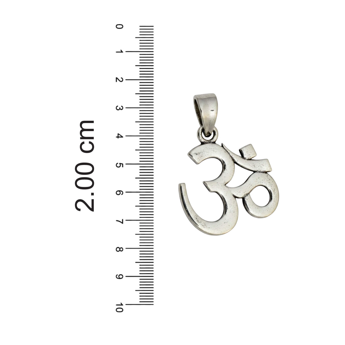 Azita 925 Sterling Silver Simple Om Pendant for Men and Women Without Chain with Certificate of Authenticity and BIS Hallmark