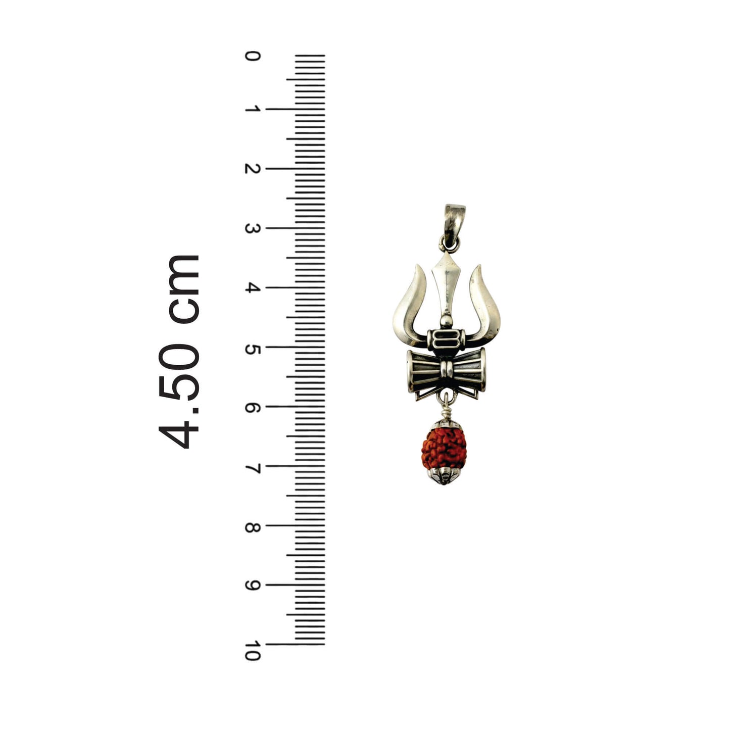 Azita 925 Sterling Silver God Shiv Trishul with 9 mm Rudraksh for Men and Women without Chain with Certificate of Authenticity and BIS Hallmark.