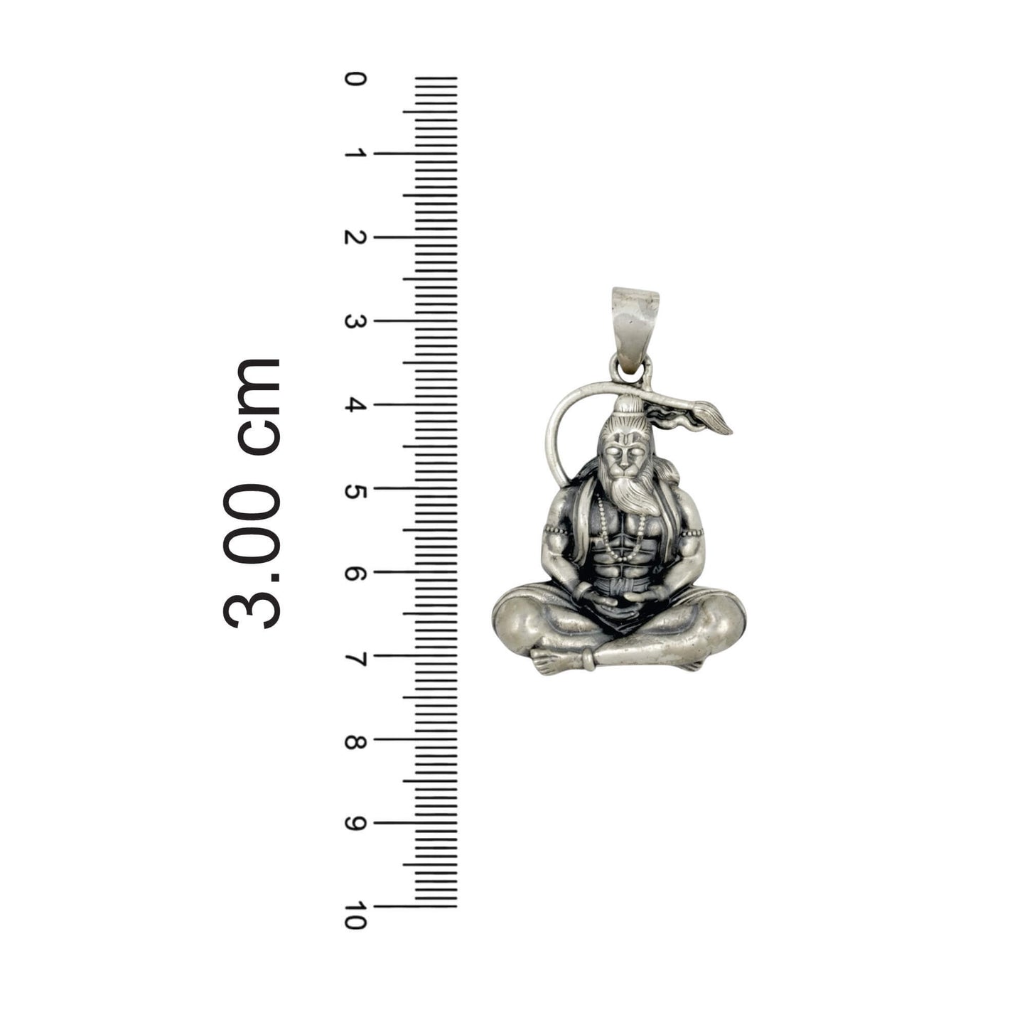 Azita 925 Sterling Silver God Hanuman Ji Meditating Pendant for Men and Women without Chain with Certificate of Authenticity and BIS Hallmark.