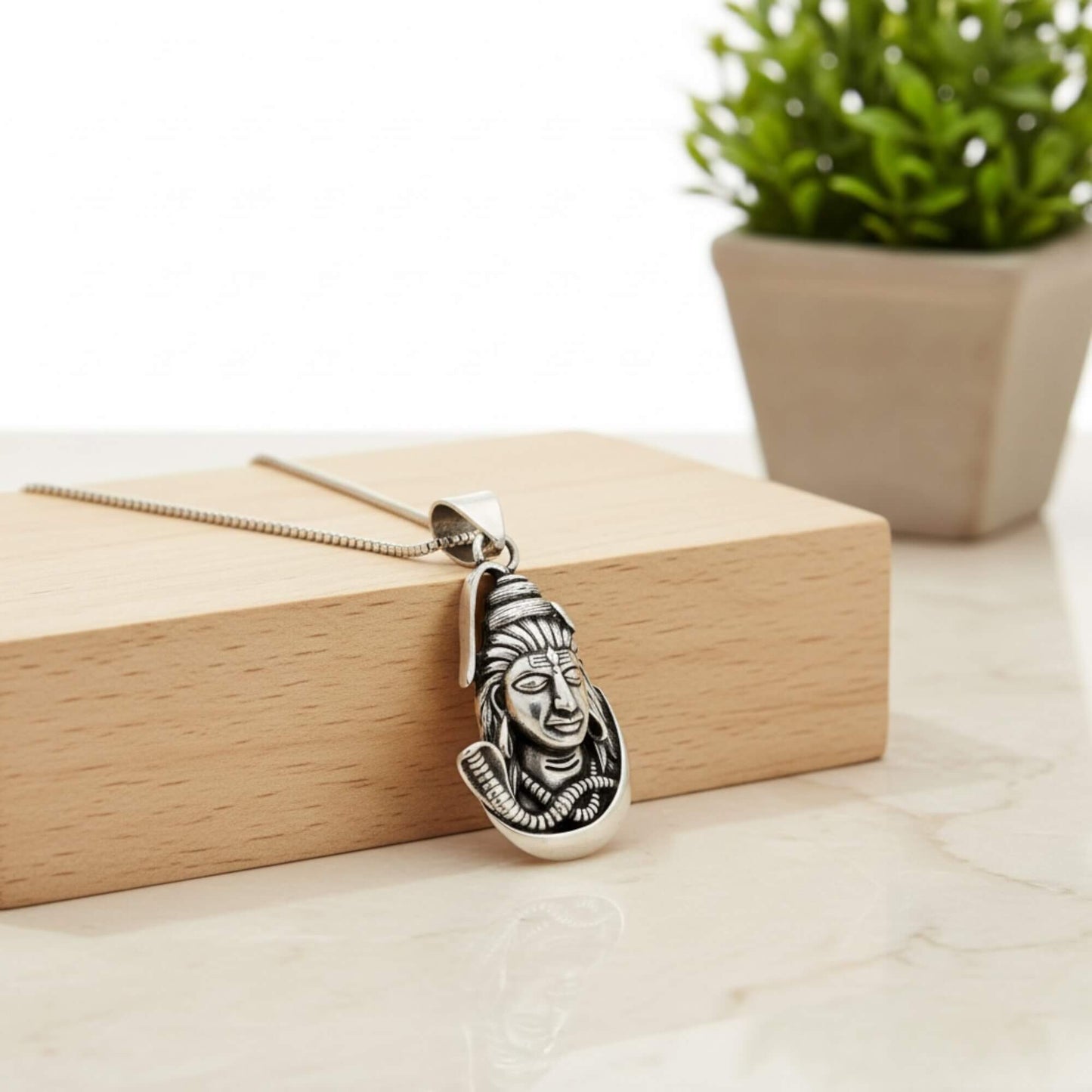 Azita 925 sterling silver God Shiv Pendant large for Men and Women without chain with Certificate of Authenticity and BIS Hallmark.