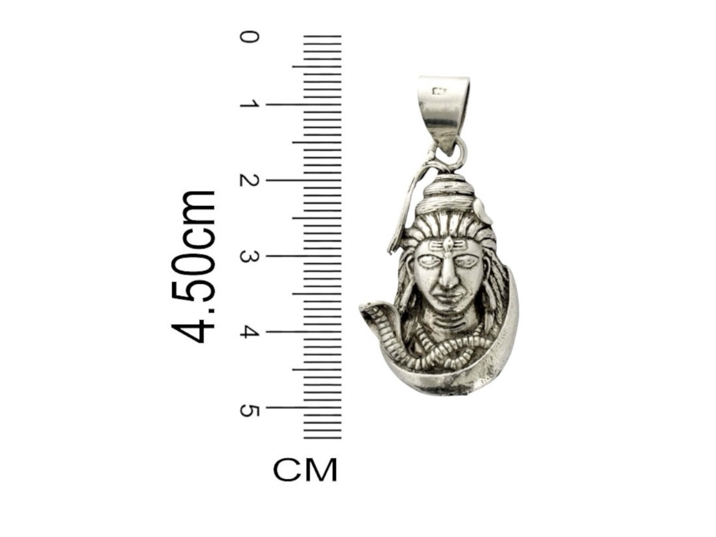 Azita 925 sterling silver God Shiv Pendant large for Men and Women without chain with Certificate of Authenticity and BIS Hallmark.