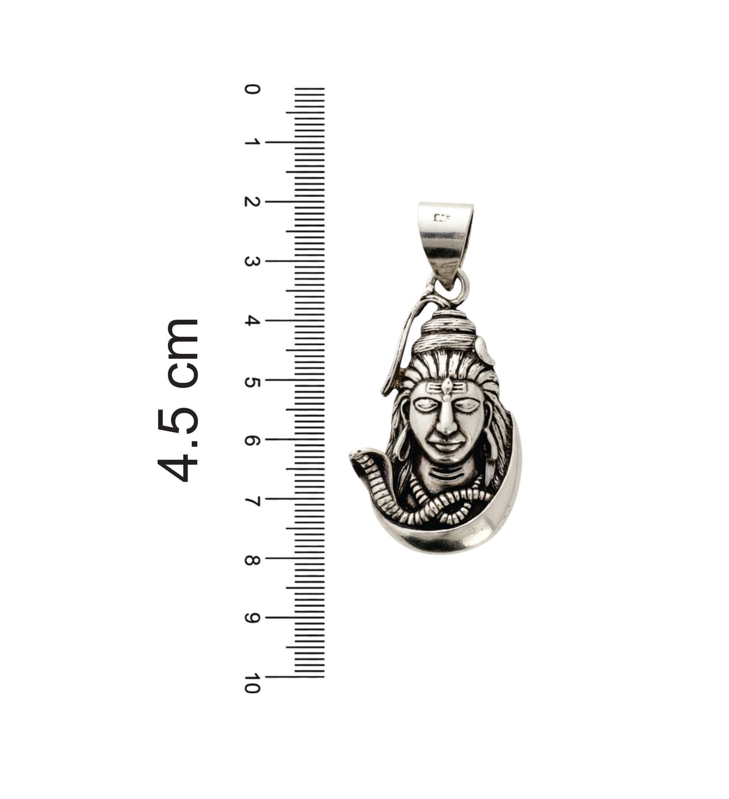 Azita 925 sterling silver God Shiv Pendant large for Men and Women without chain with Certificate of Authenticity and BIS Hallmark.