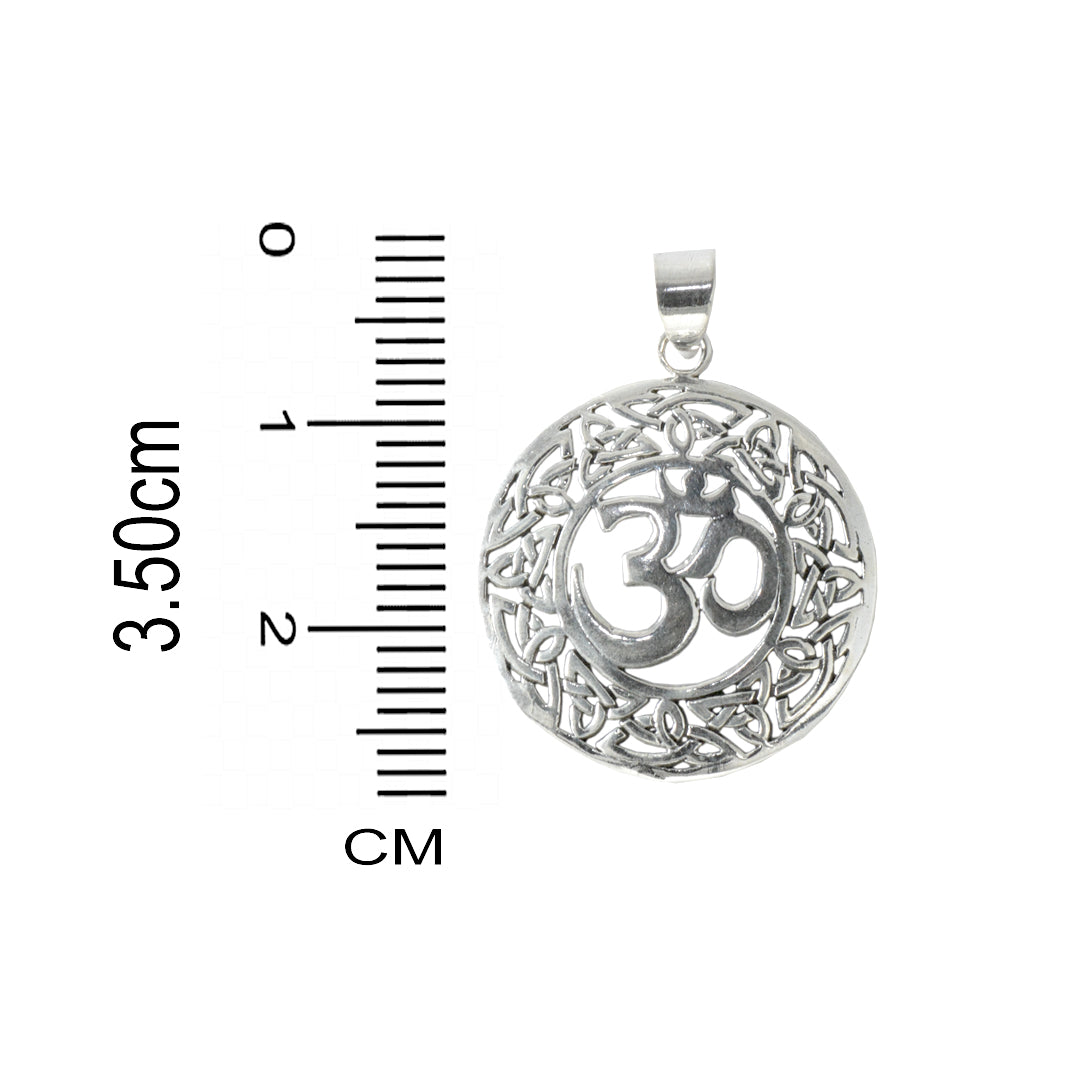 Azita 925 Sterling Silver Om Pendant for Men and Women without chain with Certificate of Authenticity| Serenity Om|