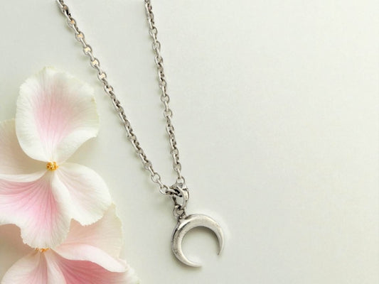 Azita 925 Sterling Silver moon pendant for Girls and Boys without chain with Certificate of Authenticity