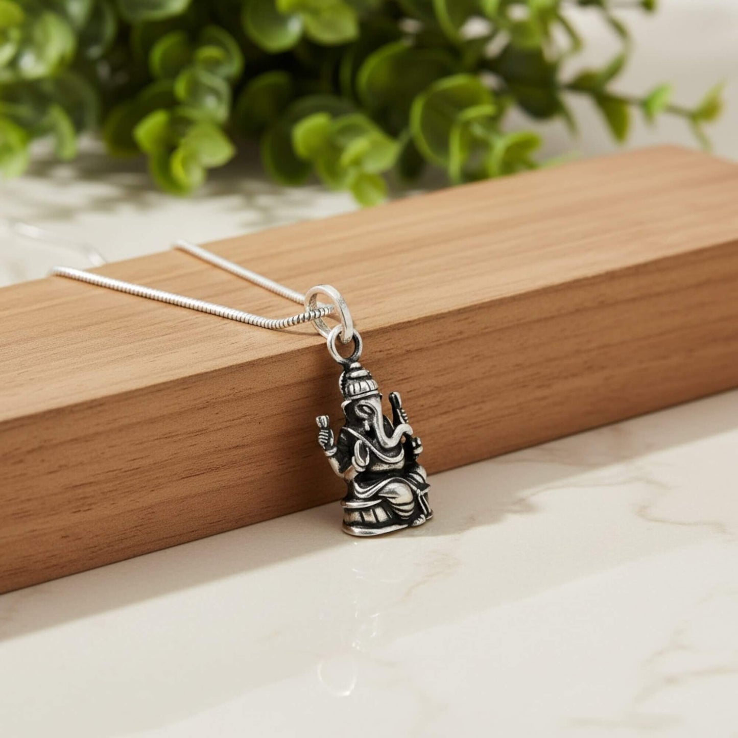 Azita 925 Sterling Silver God Ganesh Pendant for Men and Women without chain with Certificate of Authenticity and 925 Stamp