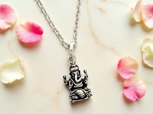 Azita 925 Sterling Silver God Ganesh Pendant for Men and Women without chain with Certificate of Authenticity and 925 Stamp