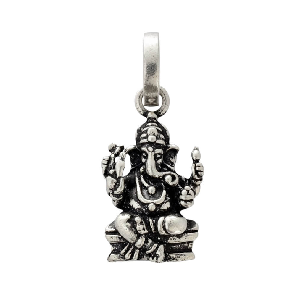 Azita 925 Sterling Silver God Ganesh Pendant for Men and Women without chain with Certificate of Authenticity and 925 Stamp