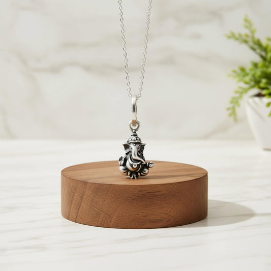 Azita 925 Sterling Silver God Ganesh Pendant for Men and Women without chain with Certificate of Authenticity and 925 Stamp |Vinayaka|